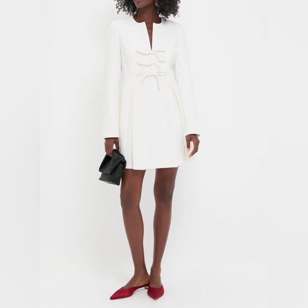 *NEW* Tuckernuck White Crepe Blair Bow Coat Dress